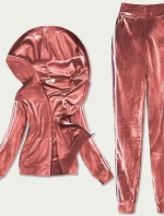 Dámsky velúrový dres v tehlovej farbe s lampasmi (81223)