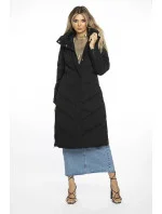 Jednoduchá dámska zimná bunda s kapucňou Ann Gissy čierna (AG1-3030)