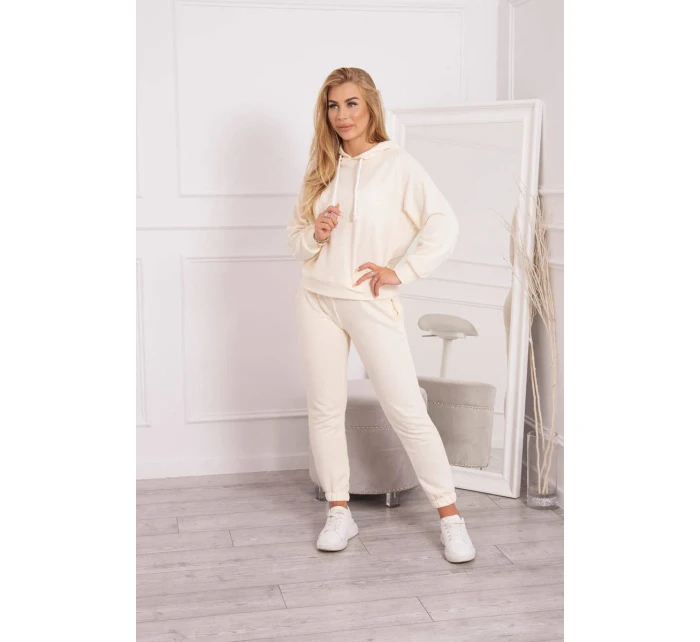 Tepláková souprava s kapucí ecru