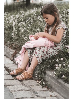 Dziecięce Sandały Na Rzep Z Frędzelkami Brązowe Missy