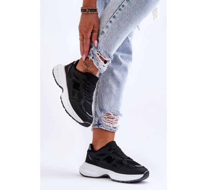 Modne Damskie Buty Sportowe Z Siateczką Czarne Venice