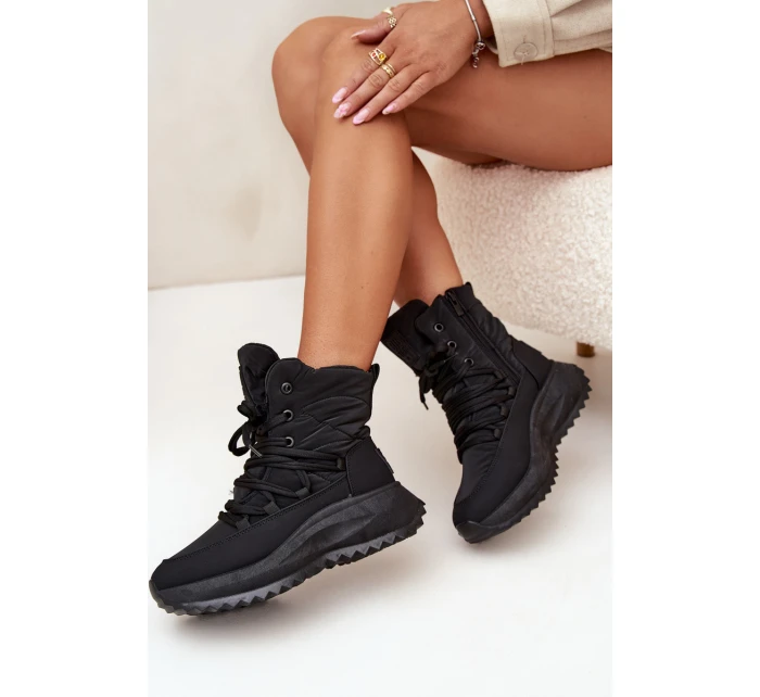 Dámské Sněhule Na Zip Big Star model 21706125 Černé - Big Star Shoes Dámské Sněhule Na Zip Big Star model 21706125 Černé - Big Star Shoes