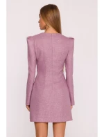 M869 Tvídové šaty s výstrihom do V - marsala M869 Tvídové šaty s výstrihom do V - marsala
