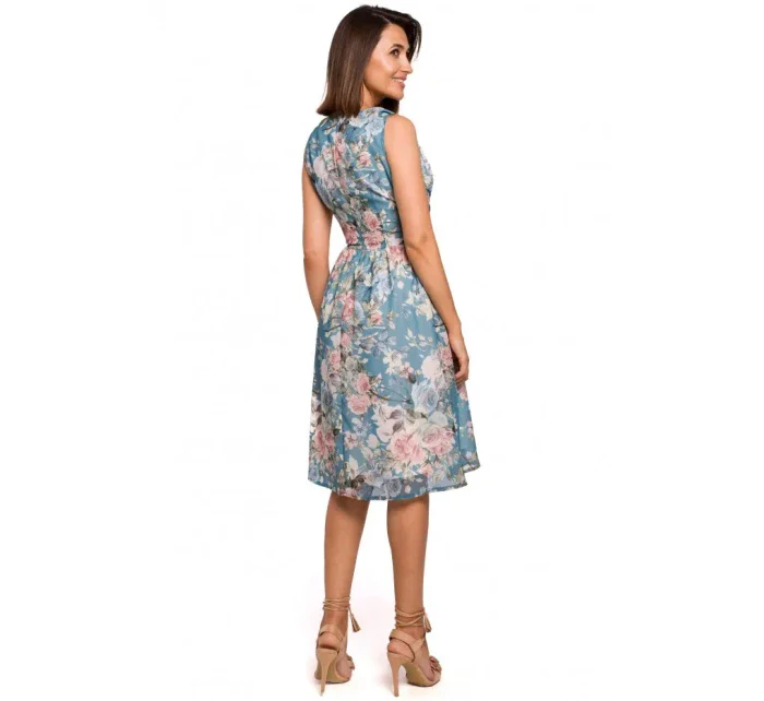 model 15105355 Šifonové šaty s hlubokým výstřihem model 1 - STYLOVE model 15105355 Šifonové šaty s hlubokým výstřihem model 1 - STYLOVE