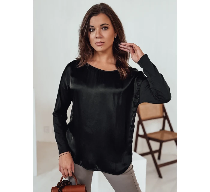 SILKINEA dámska blúzka oversize s príveskom čierna FashionStreet RY2668