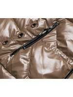 Svetlo hnedá dámska metalická bunda (B8008-46)