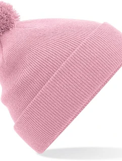 Beechfield B 426B Detská pletená čiapka s bambulou 53.426B dusky pink