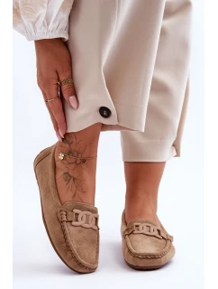 Dámské módní semišové mokasíny hnědé model 21625598 - Boto
