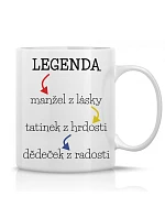 LEGEND - klasický biely keramický hrnček 300 ml LEGEND - klasický biely keramický hrnček 300 ml