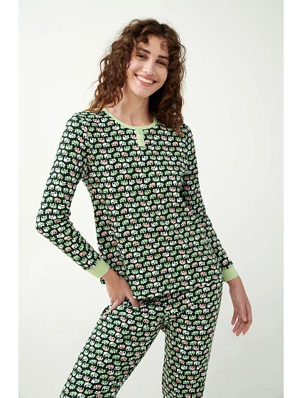 Dámské bavlněné pyžamo Green   model 20686782 - Vamp