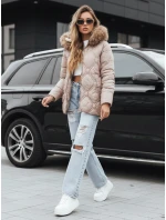 Dámská zimní bunda s kožešinou béžová Dstreet model 21994869 - FashionStreet