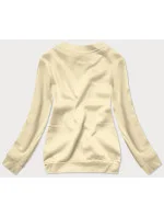 Béžová dámska tepláková mikina so sťahovacími lemami (W01-67) Béžová dámska tepláková mikina so sťahovacími lemami (W01-67)