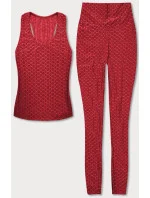 Súprava športového topu a legín v červenej farbe (YW88037-5)