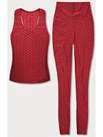 Červený sportovní komplet top a legíny model 18433385 - J.STYLE Červený sportovní komplet top a legíny model 18433385 - J.STYLE