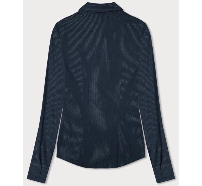 Koszula damska w srebrne paseczki granat (AWT0111)