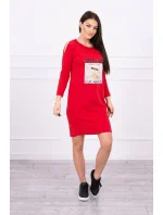 Šaty s potlačou Dream červené