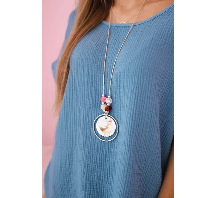 Mušelínová blúzka s náhrdelníkom denim