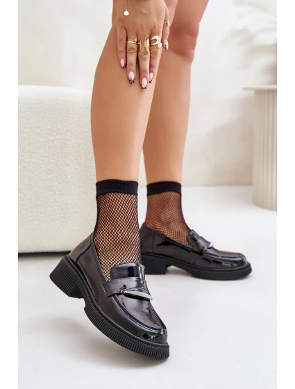 Lakované Dámské Mokasíny S Ozdobou Černé D&A model 21671794 - S.Barski