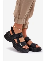 Kožené Dámské Sandály Na Platformě Černé model 21696926 - EVENTO