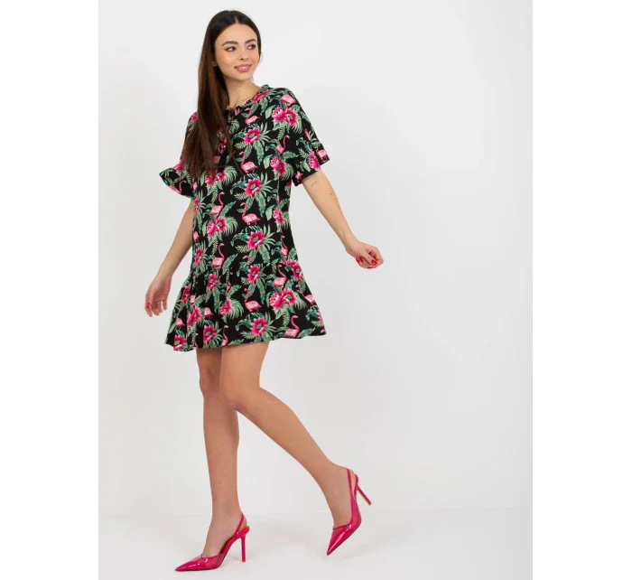 Šaty D73771M30306C čierno-zelené