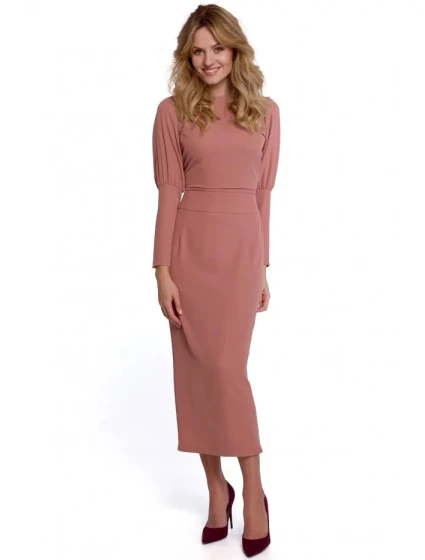 Dámské šaty v midi délce s zády  model 17995428 - Makover