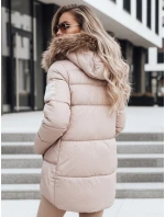 Dámská prošívaná zimní bunda s kapucí béžová Dstreet model 21994841 - FashionStreet Dámská prošívaná zimní bunda s kapucí béžová Dstreet model 21994841 - FashionStreet