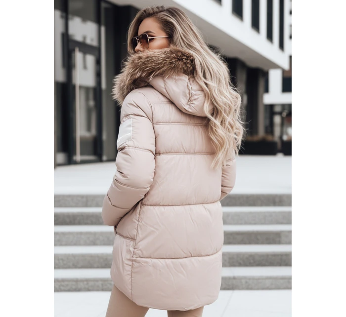 Dámská prošívaná zimní bunda s kapucí béžová Dstreet model 21994841 - FashionStreet Dámská prošívaná zimní bunda s kapucí béžová Dstreet model 21994841 - FashionStreet