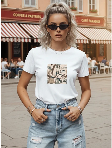 Tshirt damski bawełniany z  biały model 22277186 - FashionStreet