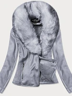 Dámske semišové ramonesky s kožušinou heather (6501big)