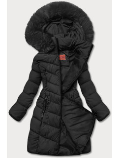 Čierna zimná bunda s kapucňou (TY045-1)