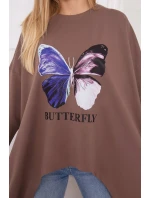 Halenka s oversize potiskem mocca Halenka s oversize potiskem mocca