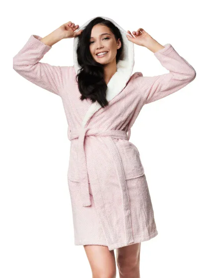 Dámsky vaflový župan 38268-39X Light Pink - Henderson Ladies