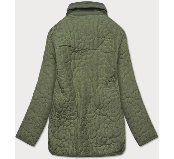 Tenká zelená dámska bunda s ozdobným prešívaním (JIN226) Tenká zelená dámska bunda s ozdobným prešívaním (JIN226)