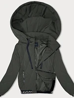 Prešívaná bunda s ozdobným rebrovaním armáda (16M9085-136)