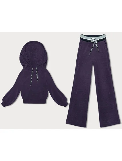 Fialový rebrovaný dámsky komplet (AMG-341A) Fialový rebrovaný dámsky komplet (AMG-341A)