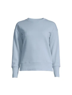 CASALL Froté mikina s prírodným farbením na krku Blue