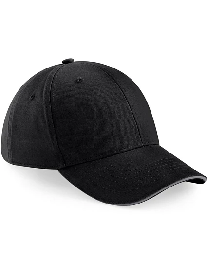 Beechfield B 20 6-panelová sendvičová čiapka „Athleisure“ 53.0020 čierna/grafitovo šedá