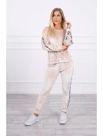 model 22014121 béžová velurová sada - K-Fashion