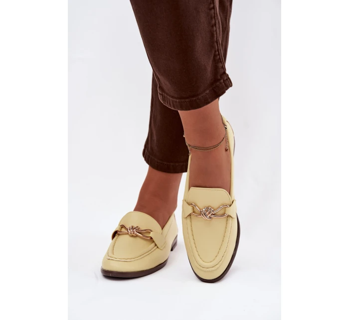 Dámské mokasíny s ozdobným detailem Žluté Rosynne
