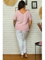 Dámská halenka  pudrově růžová  model 18398596 - Karko