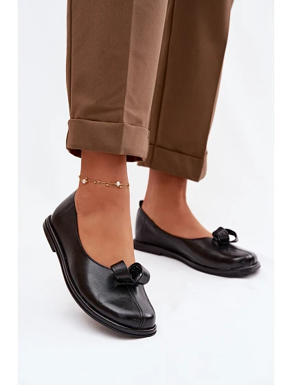 Dámske kožené poltopánky 379 black - Zazoo