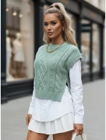 Dámský svetr 2 v 1 s bílou košilí mint Dstreet model 21971136 - FashionStreet