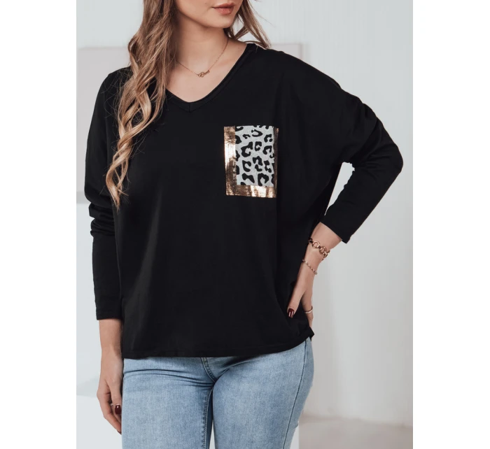 dámská oversize halenka s potiskem černá Dstreet model 21982013 - FashionStreet