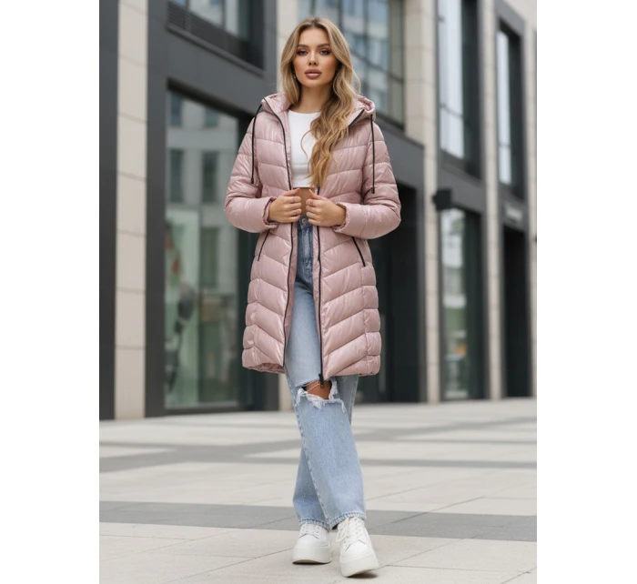 Dámská zimní bunda dlouhá prošívaná fialová Dstreet model 21994835 - FashionStreet