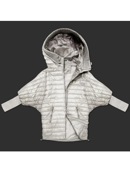 Dámska netopieria bunda v ecru farbe Minority (P3-6913-12)