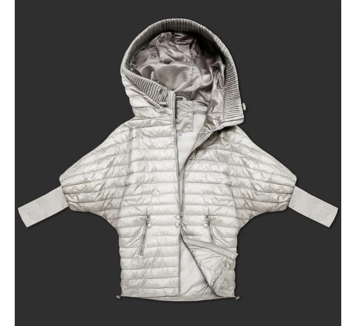 Dámska netopieria bunda v ecru farbe Minority (P3-6913-12)