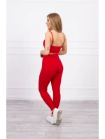 Súprava s blúzkou s rebrovaním červená Súprava s blúzkou s rebrovaním červená