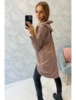 Mikina s dlhým chrbtom a kapucňou mocca Mikina s dlhým chrbtom a kapucňou mocca