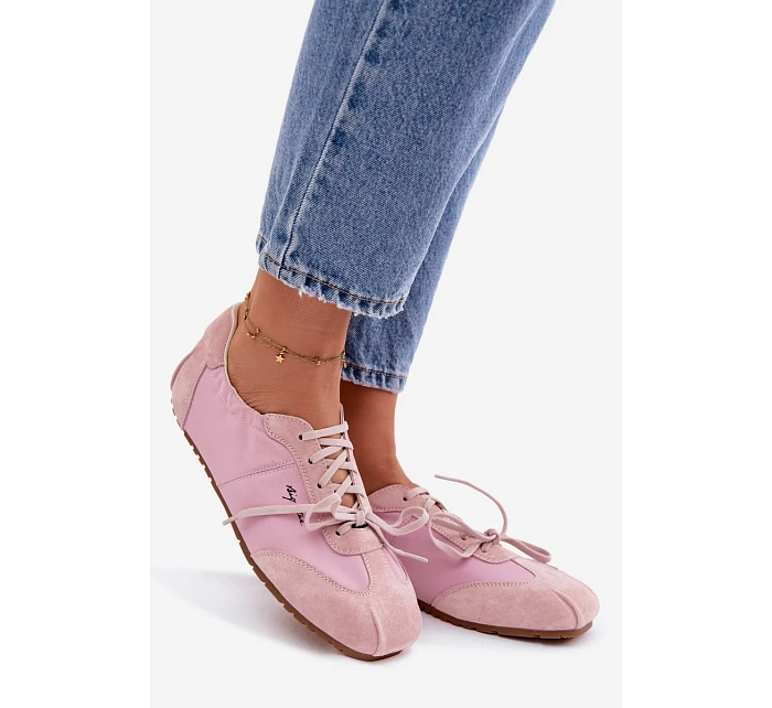 Semišové Nízké Dámské Tenisky Big Star TT274600 Růžové