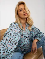 Dámska košeľa LK KS 509017 2.78 čierna a modrá - FPrice